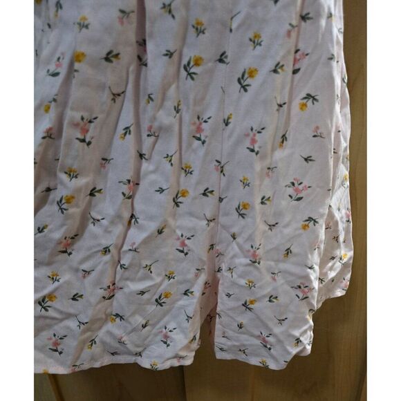 Floral Pink Sleeveless Mini Dress With Spaghetti Straps & Pleated Skirt - Womens - Picture 4 of 10